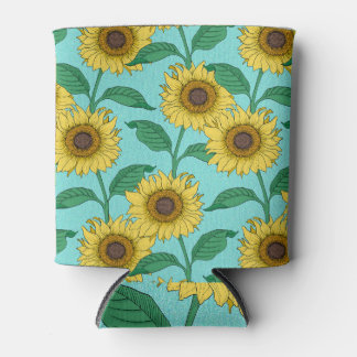 Sonnenblumen Illustration Mode Wiederholung Muster Dosenkühler