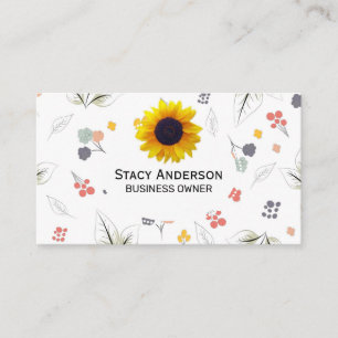 Sonnenblumen   Illustrative Blume Blumenelemente Visitenkarte