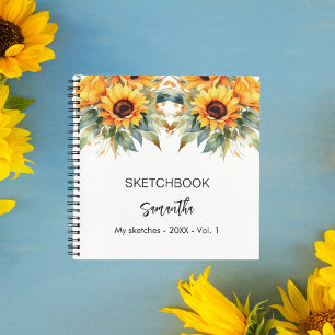 Sonnenblumen im Skizentrum Aquarellname Notizbuch