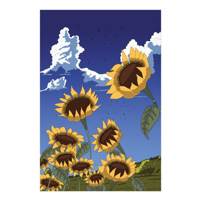 Sonnenblumen im Sommer Fotodruck (Vorne)