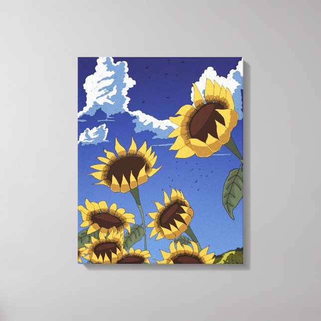 Sonnenblumen im Sommer Leinwanddruck (Vorderseite)