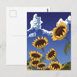 Sonnenblumen im Sommer Postkarte