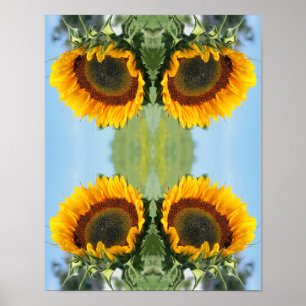 Sonnenblumen im Sonnenschein Abstrakte Blume Art Poster
