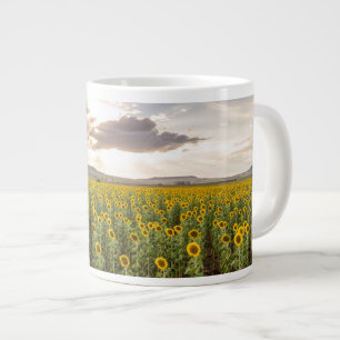 Sonnenblumen im Sonnenuntergang Jumbo-Tasse