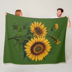 Sonnenblumen in beliebiger Fleece