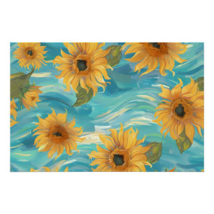 Sonnenblumen in Blau Poster