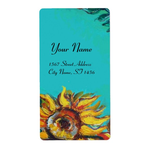 SONNENBLUMEN IN BLAUEM TURQUOISE,SOMMERPARTY (Vorne)