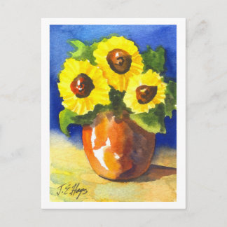 Sonnenblumen in einem Clay Pot Postkarte