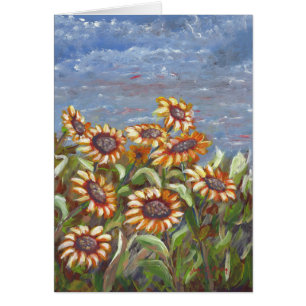 Sonnenblumen in einer Feld-Acrylmalerei