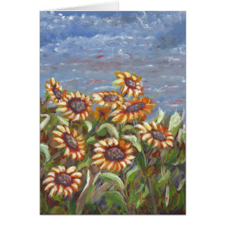 Sonnenblumen in einer Feld-Acrylmalerei