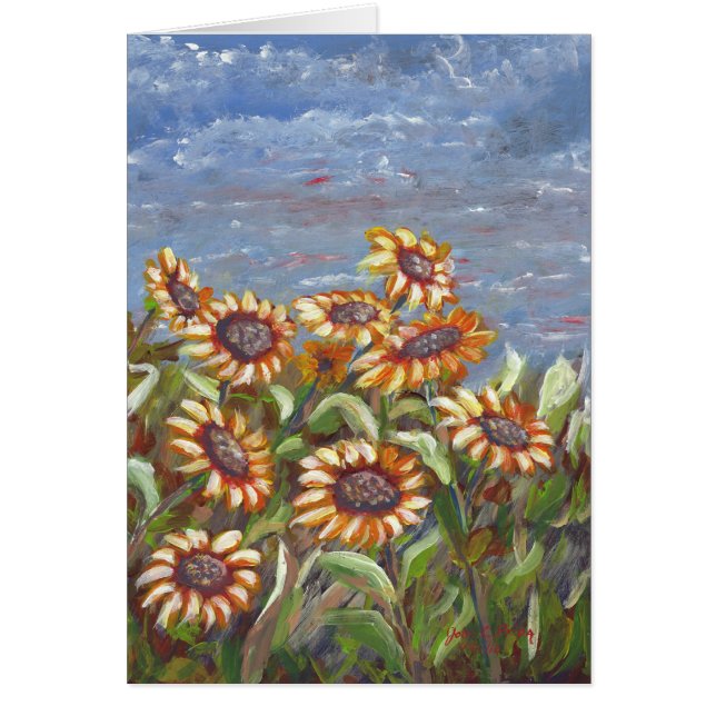 Sonnenblumen in einer Feld-Acrylmalerei (Vorne)