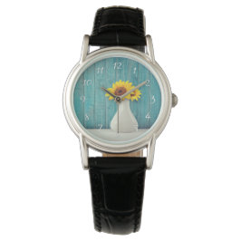 Sonnenblumen in einer Vase Armbanduhr