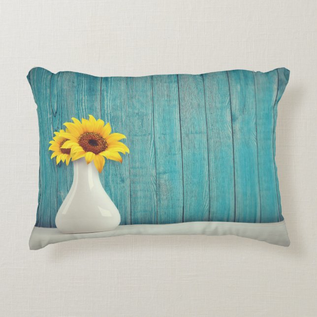 Sonnenblumen in einer Vase Dekokissen (Vorderseite)