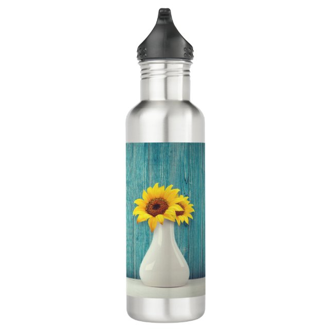 Sonnenblumen in einer Vase Edelstahlflasche (Rechts)