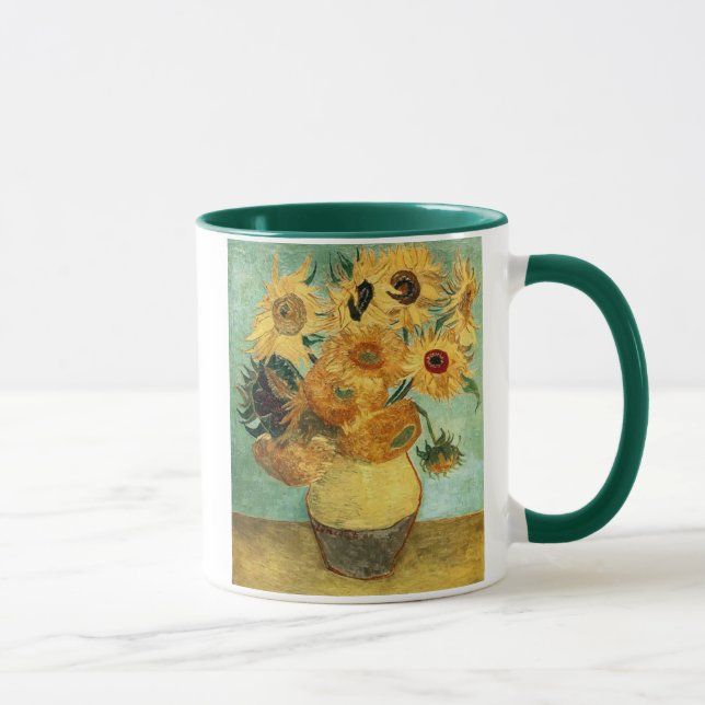 Sonnenblumen in einer Vase (F455) Van Gogh Fine Ar Tasse (Rechts)