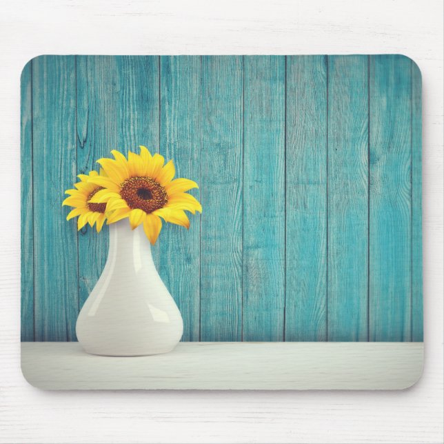 Sonnenblumen in einer Vase Mousepad (Vorne)