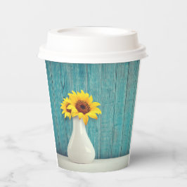 Sonnenblumen in einer Vase Pappbecher