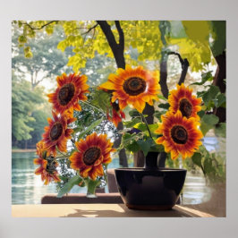 Sonnenblumen in einer Vase Poster