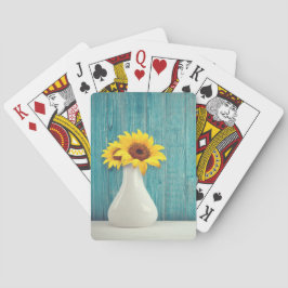 Sonnenblumen in einer Vase Spielkarten