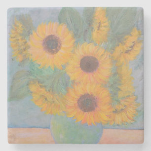 Sonnenblumen in einer Vase Steinuntersetzer