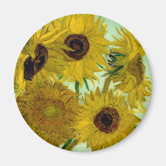 Sonnenblumen in einer Vase Van Gogh Fine Art Magnet (Vorne)
