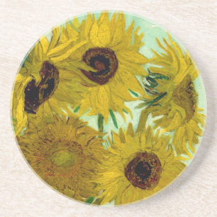 Sonnenblumen in einer Vase Van Gogh Fine Art Sandstein Untersetzer