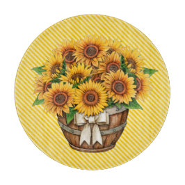 Sonnenblumen In Gelb Schneidebrett