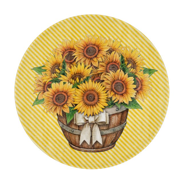 Sonnenblumen In Gelb Schneidebrett (Vorderseite)