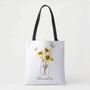 Sonnenblumen in Mason Jar Personalisiert