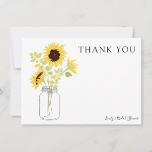 Sonnenblumen in Mason Jar Vielen Dank Einladung