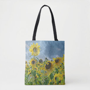 Sonnenblumen in Regen