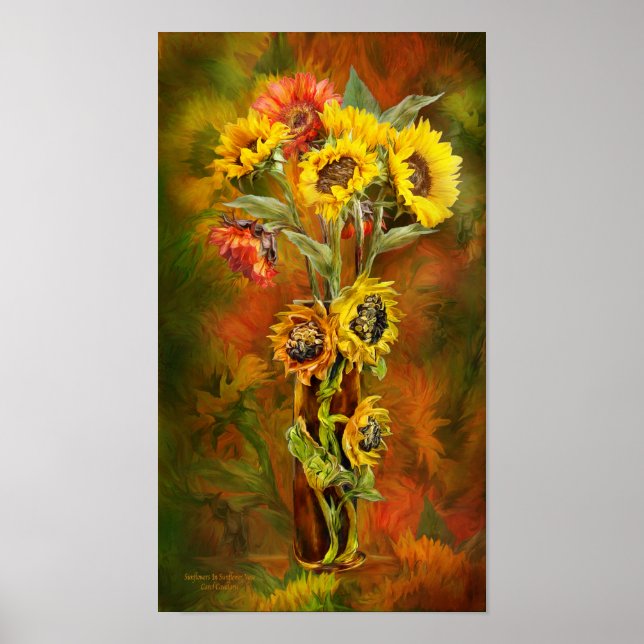 Sonnenblumen in Sonnenblumen Vase Art Poster/Print Poster (Vorne)