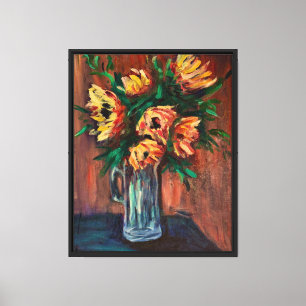 "Sonnenblumen in Vase" von Peter Demopoulos Leinwanddruck