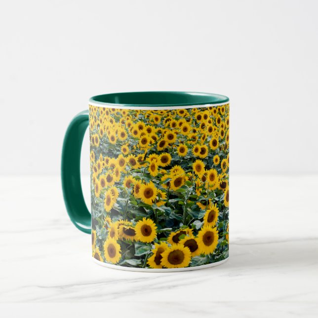 Sonnenblumen in Vollblut Tasse (Vorderseite Links)