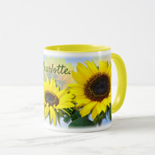 Sonnenblumen Individuelle Name Kaffee Tasse