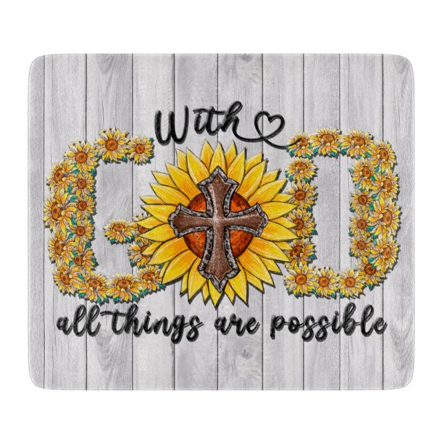 Sonnenblumen, Inspiration/Schrift Schneidebrett (Vorderseite)