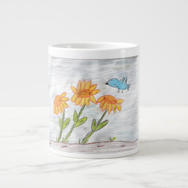 Sonnenblumen Jumbo-Tasse (Vorderseite)