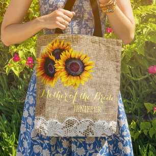 Sonnenblumen Jute-Spitze Hochzeit Mutter der Braut