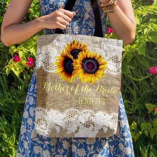 Sonnenblumen Jute-Spitze Hochzeit Mutter der Braut
