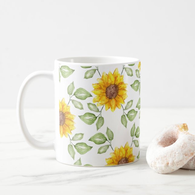 Sonnenblumen Kaffeetasse (Mit Donut)