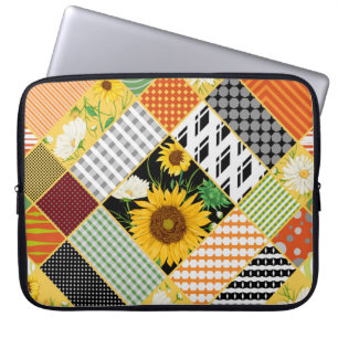 Sonnenblumen Kamille, Fliesen Wasserfarbe. Laptopschutzhülle