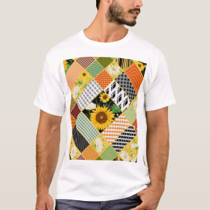 Sonnenblumen Kamille, Fliesen Wasserfarbe. T-Shirt