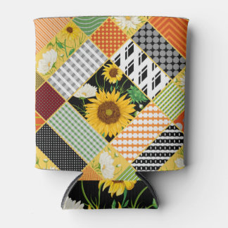 Sonnenblumen Kamille, Patchwork Wasserfarbe. Dosenkühler
