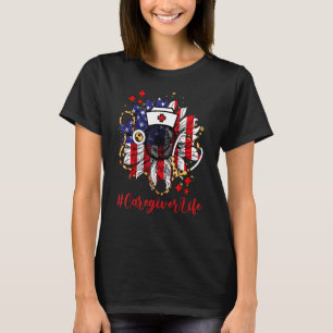 Sonnenblumen Karegiver Life Nurse Patriotic 4. Ju T-Shirt