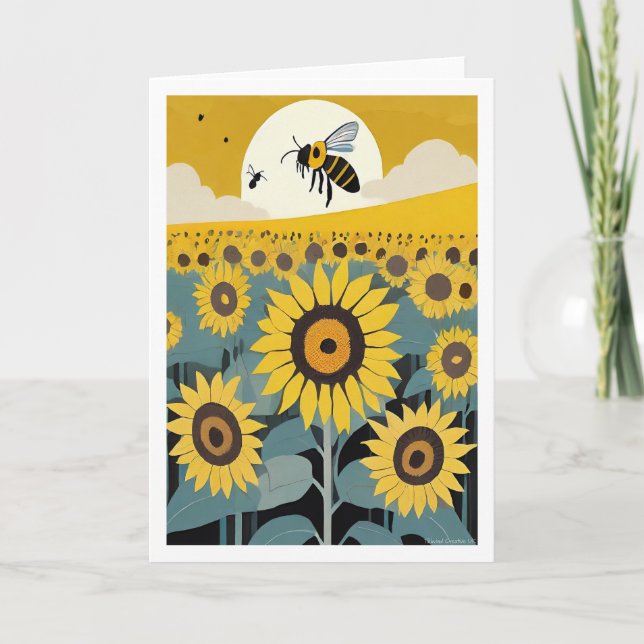 Sonnenblumen Karte (Vorderseite)