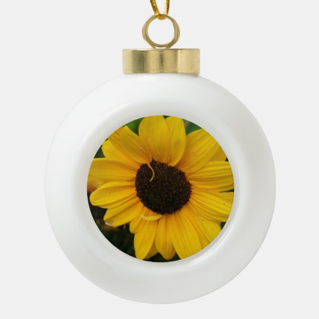 Sonnenblumen Keramik Kugel-Ornament (Vorderseite)