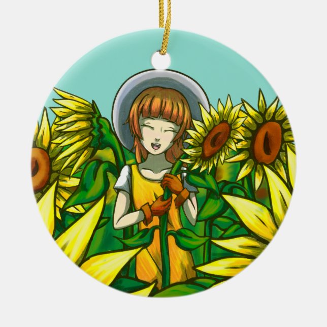 Sonnenblumen Keramik Ornament (Vorne)