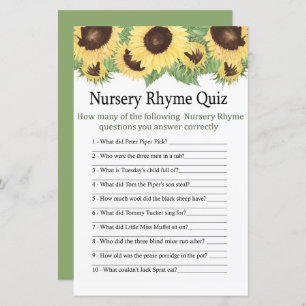 Sonnenblumen Kinderzimmer Rhyme Quiz Kinderduschen