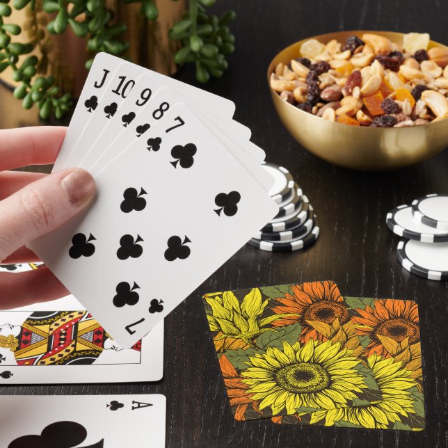 Sonnenblumen Klassische Spielkarten (In Situ)