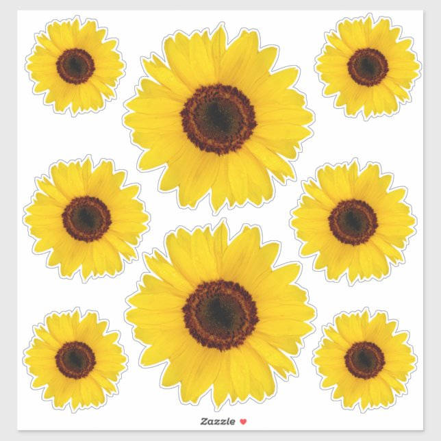 Sonnenblumen Kontursticker-Bonus Aufkleber (Blatt)